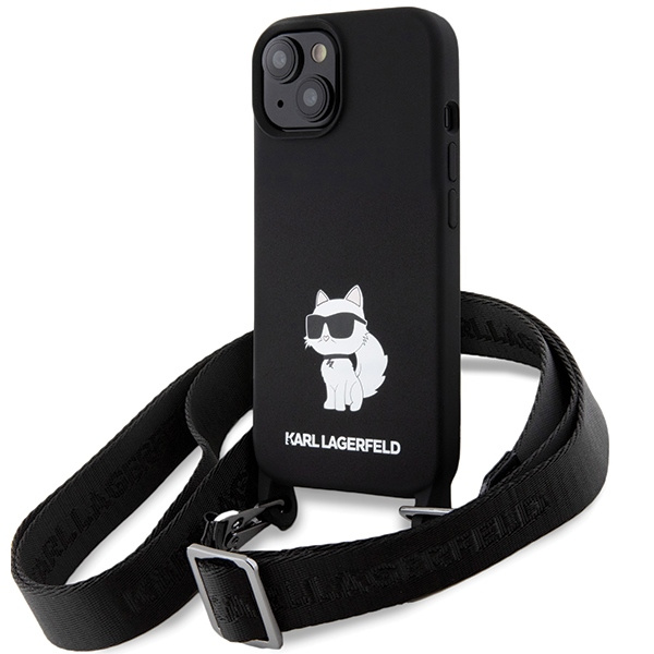 Etui Karl Lagerfeld KLHCP15SSCBSCNK iPhone 15 6.1" hardcase czarny/black Crossbody Silicone Choupette Case