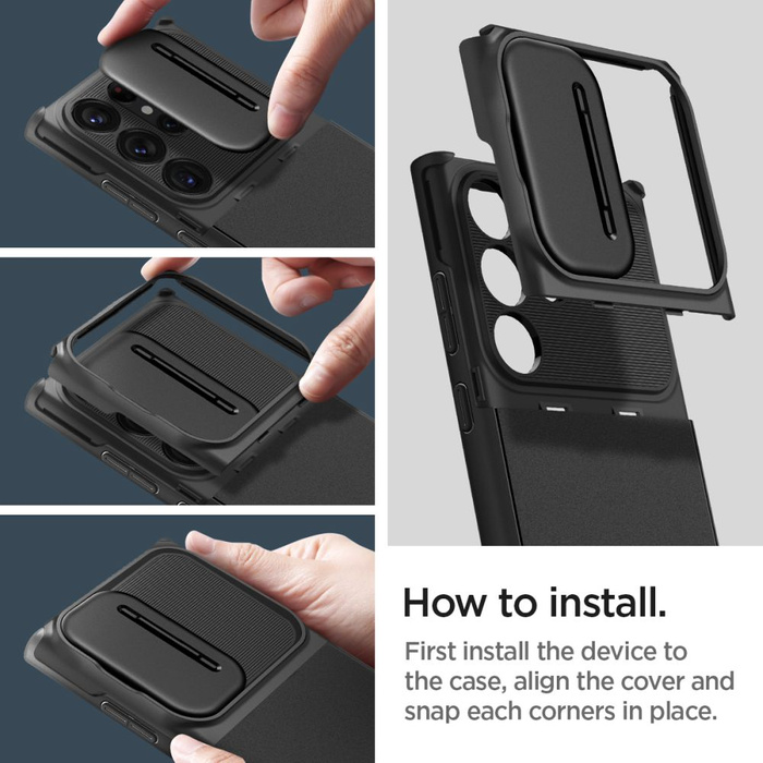 Etui Spigen Optik Armor Galaxy S23 Ultra Black Case