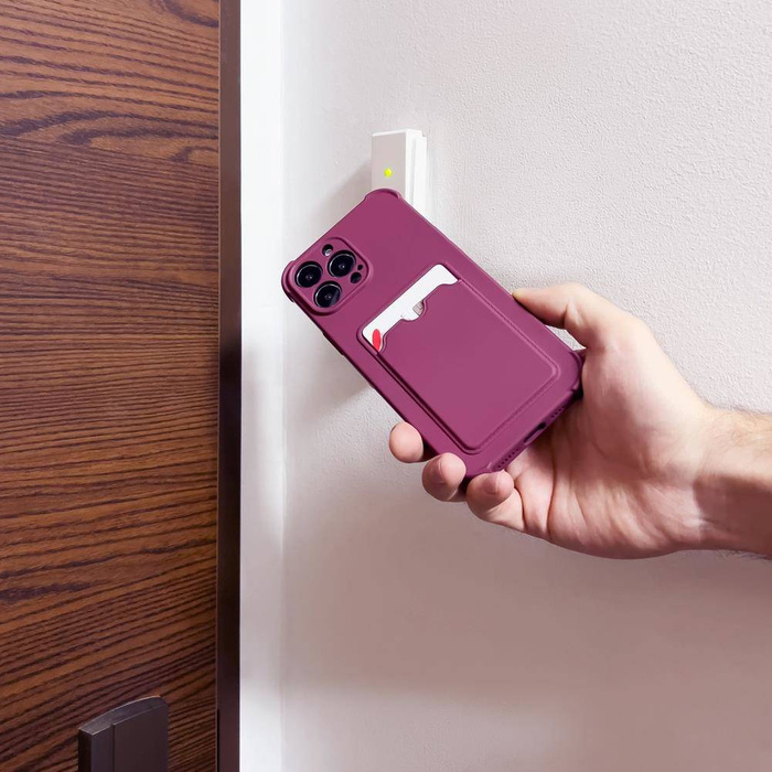 Card Armor Case etui pokrowiec do Xiaomi Redmi 10X 4G / Xiaomi Redmi Note 9 portfel na kartę silikonowe pancerne etui Air Bag czerwony