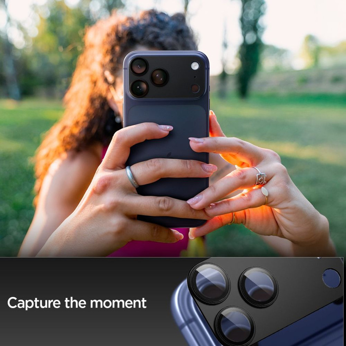 OSŁONA APARATU SPIGEN IPHONE 17 PRO OPTIK PRO XL GLAS.TR ”EZ FIT” CAMERA PROTECTOR BLACK