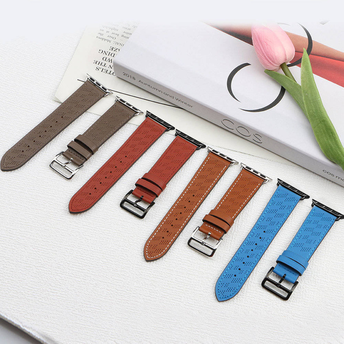 Pasek Strap Leather skórzany pasek Apple Watch Ultra, SE, 8, 7, 6, 5, 4, 3, 2, 1 (49, 45, 44, 42  mm) opaska bransoleta brązowy