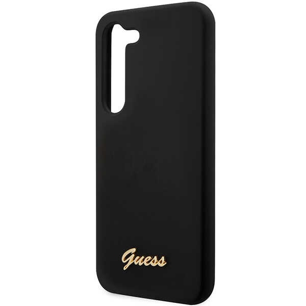 Etui Guess GUHCS23MSLSMK S23 Plus S916 czarny/black hardcase Silicone Vintage Gold Logo