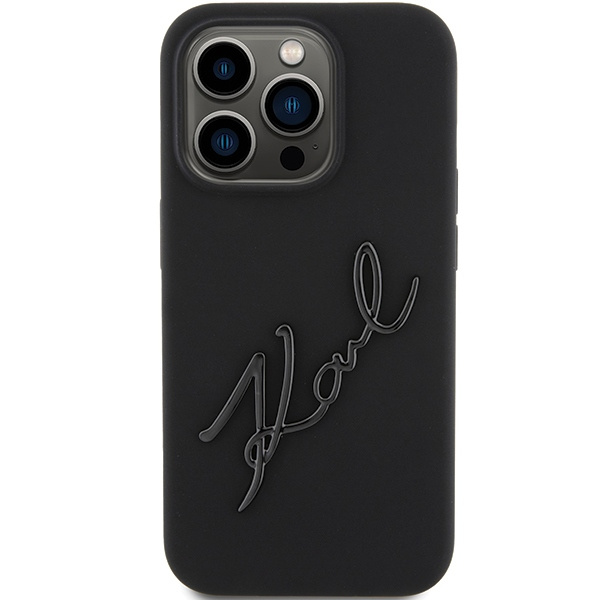Etui Karl Lagerfeld KLHCP15LSKSBMCK iPhone 15 Pro 6.1" czarny/black hardcase Silicone Karl Script Case
