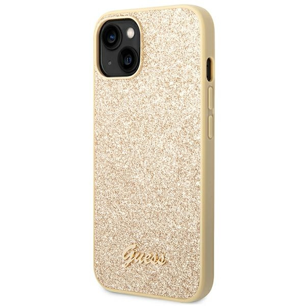 Etui GUESS Apple iPhone 14 Plus Glitter Script Złoty Hardcase