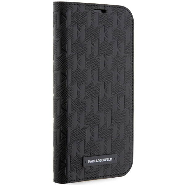 Etui Karl Lagerfeld KLBKP14LSAKLHPK iPhone 14 Pro 6.1" bookcase czarny/black Saffiano Monogram Case