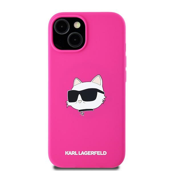 Etui Karl Lagerfeld KLHMP15MSCHPPLF iPhone 15 Plus / 14 Plus 6.7" różowy/fuschia hardcase Silicone Choupette Head MagSafe