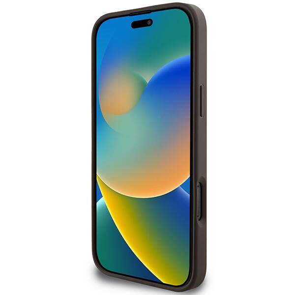 Etui Guess iPhone 16 Pro Max brązowy/brown MagSafe 4G Printed Stripes