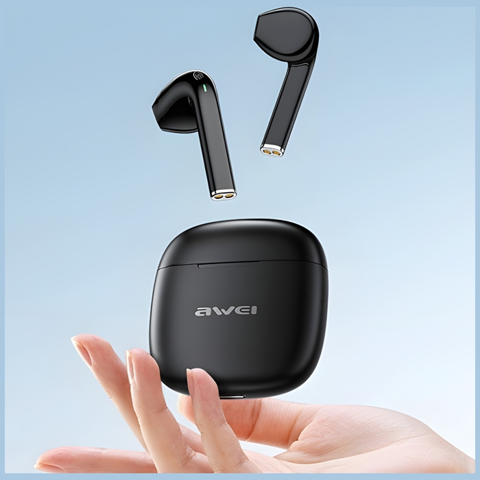 AWEI słuchawki Bluetooth 5.3 T26 Pro TWS + stacja dokująca czarny/black