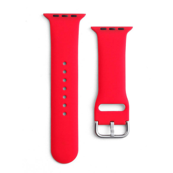 Silicone Strap APS silikonowa opaska do Watch 8 / 7 / 6 / 5 / 4 / 3 / 2 / SE (41 / 40 / 38mm) pasek bransoleta do zegarka czerwony
