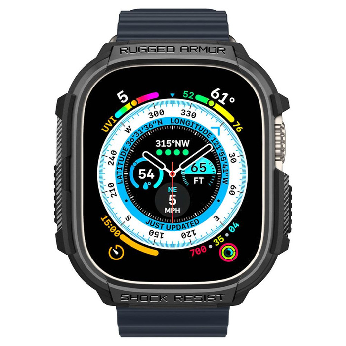 Etui Spigen Rugged Armor Apple Watch Ultra 49mm Ultra 2 Czarne