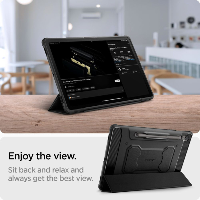 ETUI SPIGEN SAMSUNG GALAXY TAB S10 FE+ PLUS 13.1 X620 / X626B RUGGED ARMOR ”PRO” CZARNE