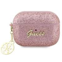 Etui Guess GUAP2GLGSHP AirPods Pro 2 cover różowy/pink Glitter Flake 4G Charm Case