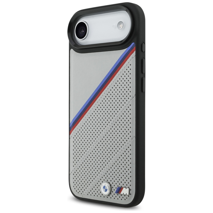 Etui BMW M Tricolor Metal Logo MagSafe   do iPhone 17 Air szary