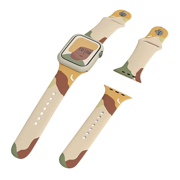 Strap Moro opaska do Apple Watch 7 / 6 / SE / 5 / 4 / 3 / 2 (41mm / 40mm / 38mm) silikonowy pasek bransoletka do zegarka wzór 1