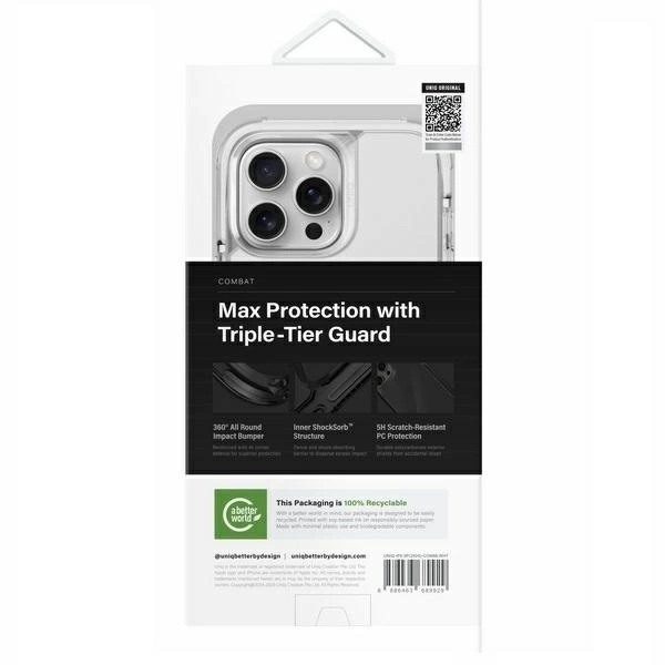 Etui UNIQ Combat iPhone 16 Pro Max 6.9" Magclick Charging biały/lume white