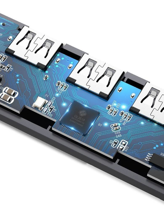 Ugreen rozdzielacz HUB USB Typ C - 4x USB 3.2 Gen 1 z portem zasilania USB Typ C szary (CM219 70336)