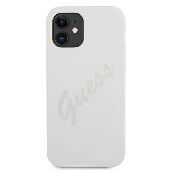Etui GUESS Apple iPhone 12 Mini Script Vintage Kremowy Hardcase