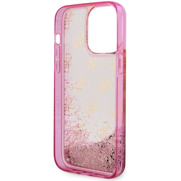 Etui Guess GUHCP14LLC4PSGP iPhone 14 Pro 6.1" różowy/pink hardcase Liquid Glitter 4G Transculent Case