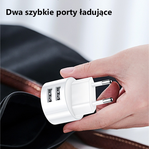Ładowarka sieciowa USAMS 2xUSB Kabel USB-C 2,1A Fast Charging Biały