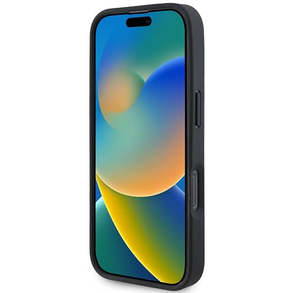 Etui BMW iPhone 16 Pro 6.3" czarny/black hardcase Sign Leather Textured And Line MagSafe