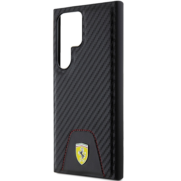 Etui FerrariFEHCS24LN3PUK Samsung Galaxy S24 Ultra S928 czarny/black hardcase Carbon Stitched Bottom Case