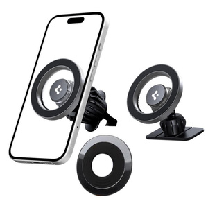 UCHWYT SPIGEN MFT13 MAGNETIC MAGSAFE DASHBOARD & VENT CAR MOUNT SREBRNY