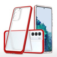 Etui Clear 3in1 etui do Samsung Galaxy S23 silikonowy pokrowiec z ramką czerwone Case