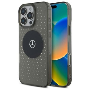 Etui Mercedes iPhone 16 Pro  6.3" czarny/black hardcase MB Case Star Pattern