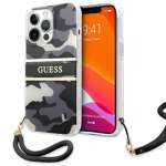 Etui GUESS Apple iPhone 13 13 Pro Camo Strap Collection Czarny Hardcase