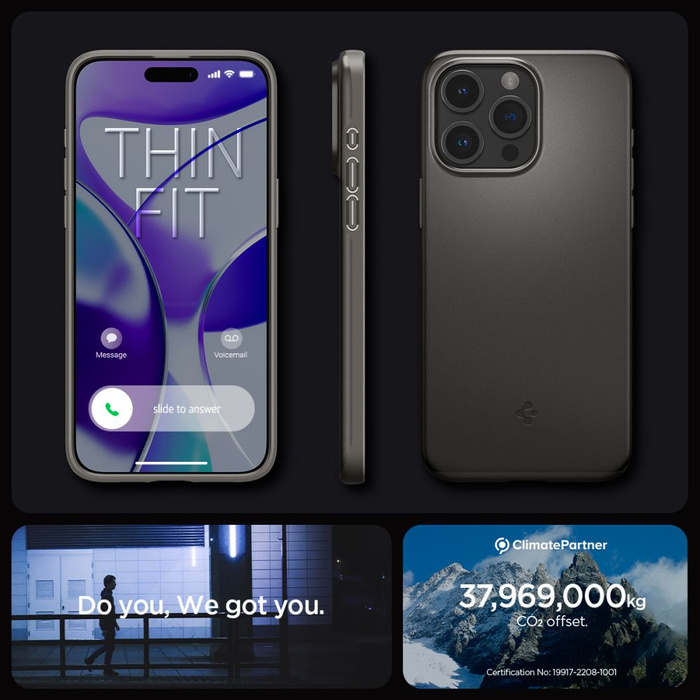 Etui Spigen Thin Fit iPhone 15 Pro Gunmetal Case