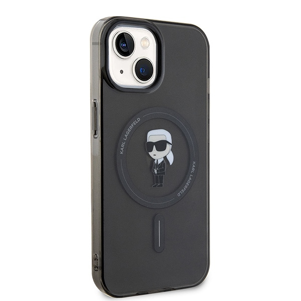 Etui Karl Lagerfeld KLHMP15SHFCKNOK iPhone 15 6.1" czarny/black hardcase IML Ikonik MagSafe Case