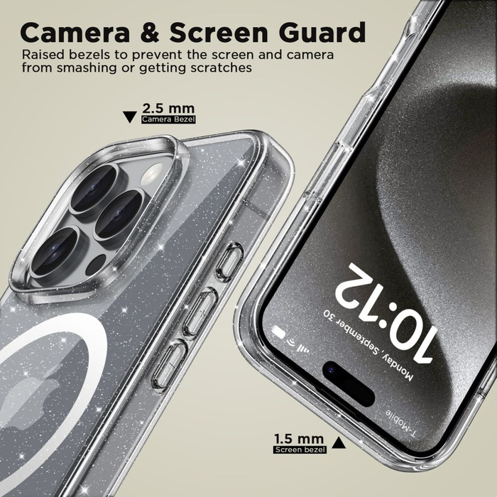 Etui TECH-PROTECT FLEXAIR HYBRID MAGSAFE IPHONE 16 PRO MAX GLITTER