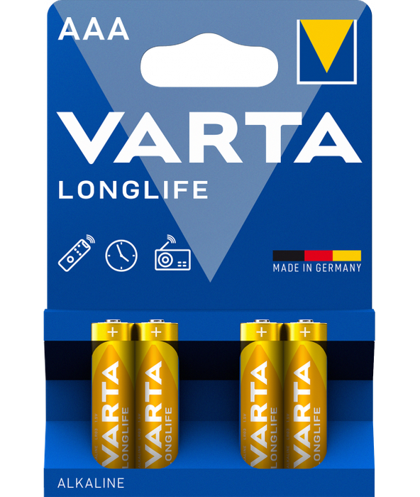 Alkaline Batteries Varta Longlife Power, AAA / LR3, 1.5V, 4-Pack