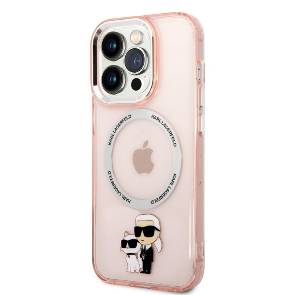 Etui KARL LAGERFELD Apple iPhone 14 Pro IML NFT Karl&Choupette Magsafe Różowy Hardcase