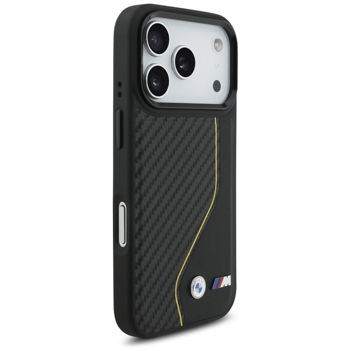 Etui BMW M Carbon Line & Logo MagSafe do iPhone 17 Pro żółty