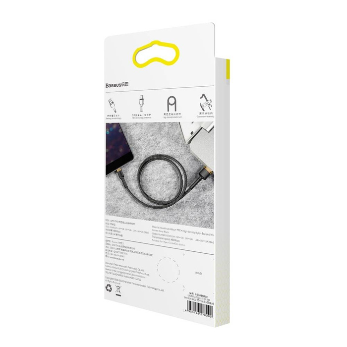 Baseus Cafule Cable wytrzymały nylonowy kabel przewód USB / Lightning QC3.0 2.4A 1M czarno-złoty (CALKLF-BV1)