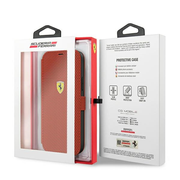 Etui FERRARI Apple iPhone 12 Mini Book On Track Perforated FESPEFLBKP12SRE Czerwony Case