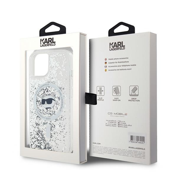 Etui Karl Lagerfeld KLHMP15SLGCHSGH iPhone 15 / 14 / 13 6.1" hardcase transparent Liquid Glitter Choupette Head Magsafe