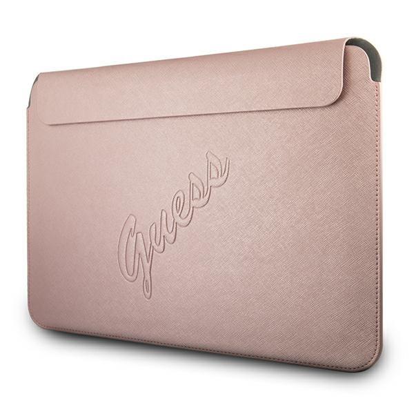Etui GUESS Laptop Tablet 13 Sleeve Saffiano Script Różowy Case