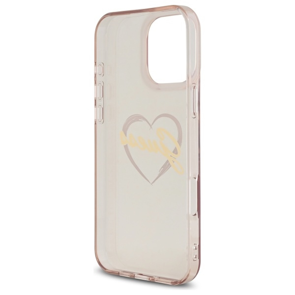 Etui Guess iPhone 16 Pro 6.3" różowy/pink hardcase IML Heart