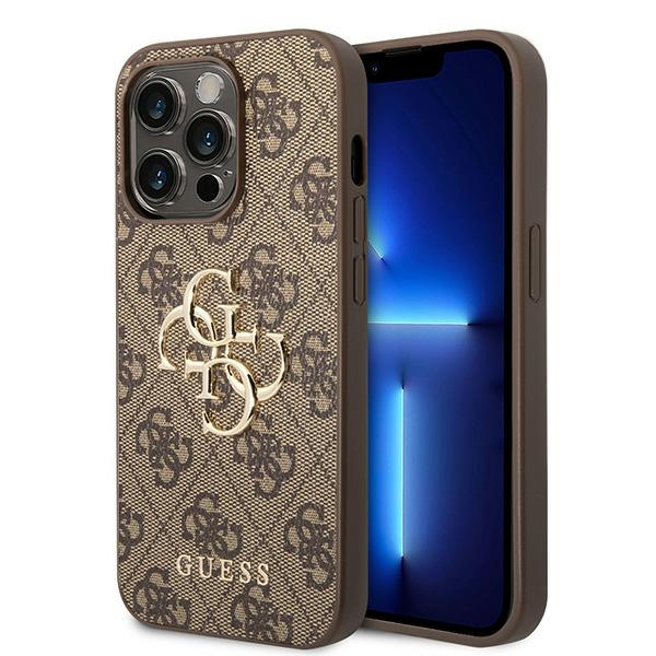 Etui Guess GUHCP15L4GMGBR iPhone 15 Pro 6.1" brązowy/brown hardcase 4G Big Metal Logo Case