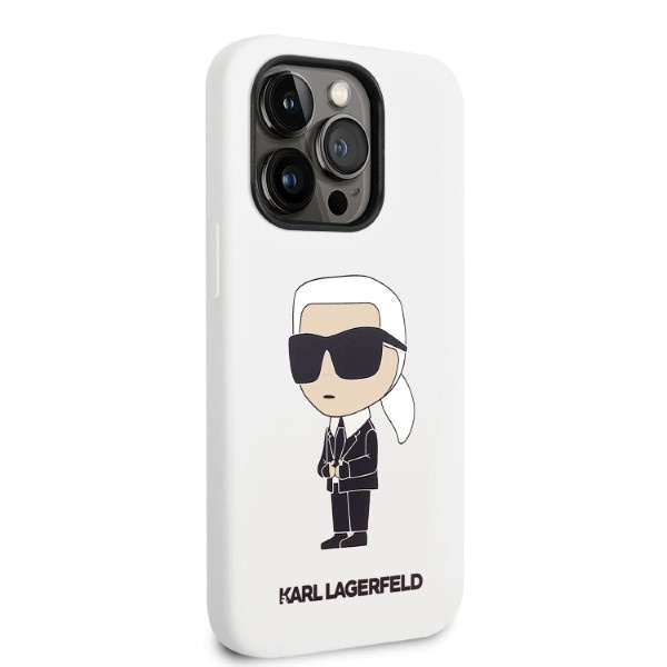 Etui KARL LAGERFELD Apple iPhone 14 Pro Max Silicone Ikonik Biały Hardcase