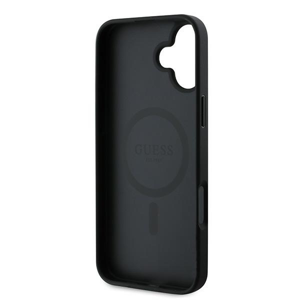 Etui Guess iPhone 16 Plus czarny/black MagSafe 4G Printed Stripes