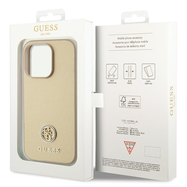 Etui Guess GUHCP15LPS4DGPD iPhone 15 Pro 6.1" złoty/gold hardcase Strass Metal Logo