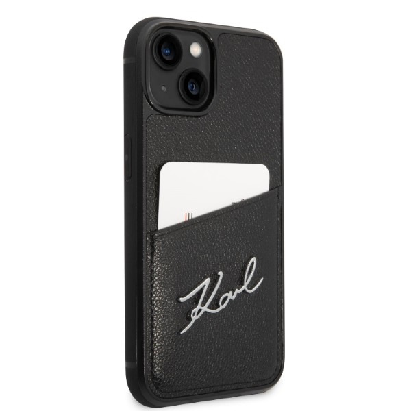 Etui KARL LAGERFELD Apple iPhone 14 Plus Signature Logo Cardslot Czarny Hardcase