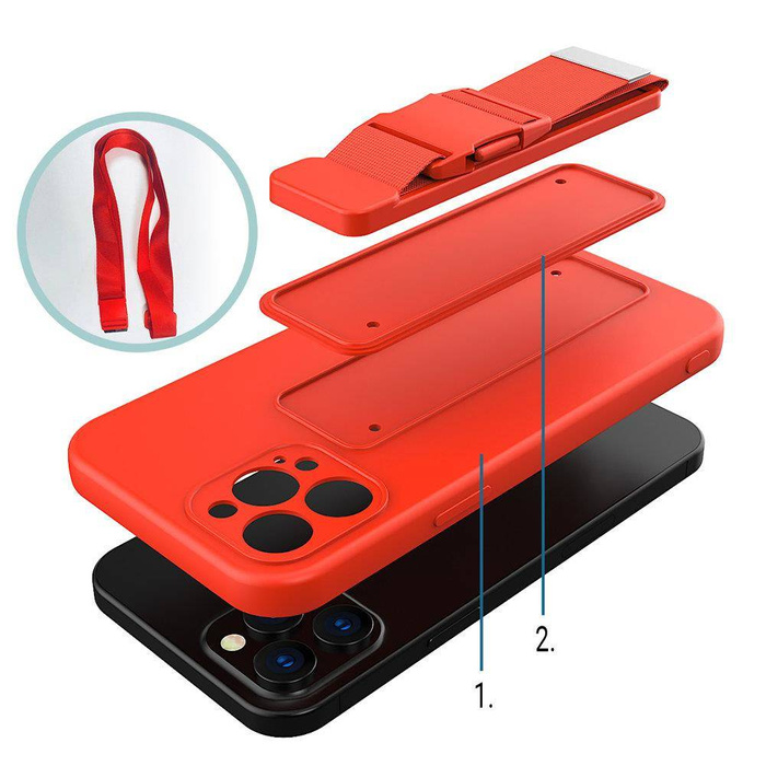 ETUI Rope case żelowe etui ze smyczą łańcuszkiem torebka smycz iPhone 11 Pro Max ciemnozielony CASE