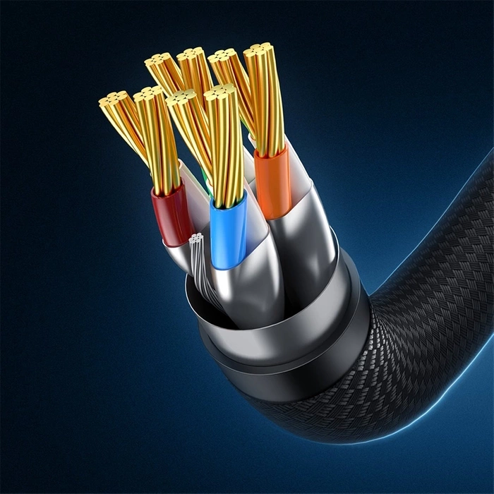 Kabel sieciowy w oplocie kat. 7 Baseus Ethernet RJ45, 10Gbps, 10m (czarny)