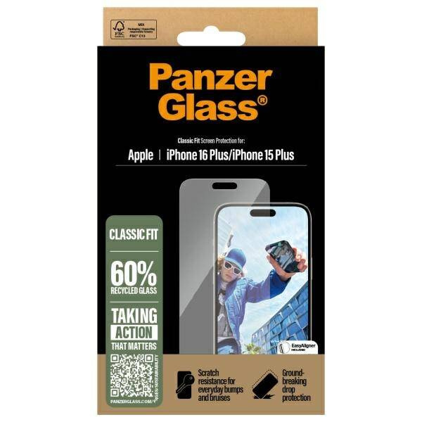 PanzerGlass Screen Protector iPhone 16 Plus 6.7" Classic Fit 2875