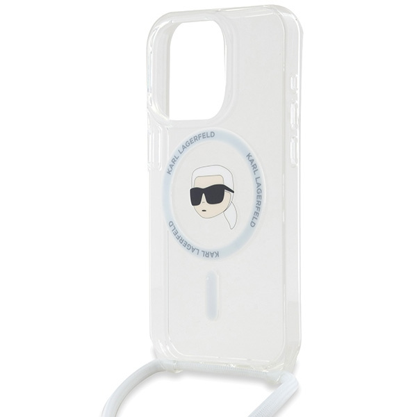 Etui Karl Lagerfeld KLHMP15XHCKHNT iPhone 15 Pro Max 6.7" hardcase transparent Crossbody IML Karl Head Magsafe