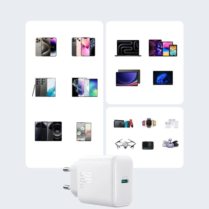 Ładowarka Joyroom JR-TCF24 sieciowa USB-C PD 30W QC SFC - biała